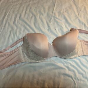 Cacique Blush and Ivory Lace Bra